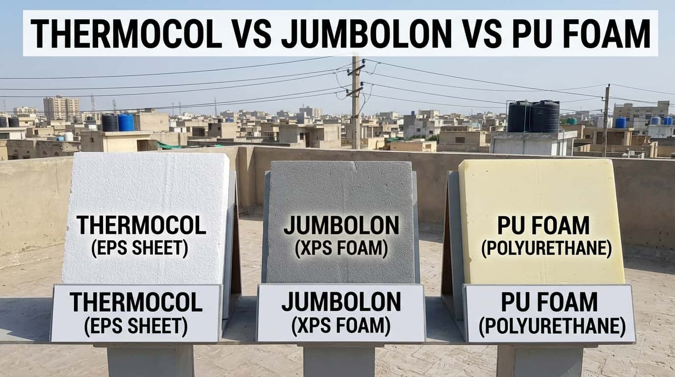 Thermocol vs Jumbolon vs PU Foam: Which Roof Insulation Actually Wins?